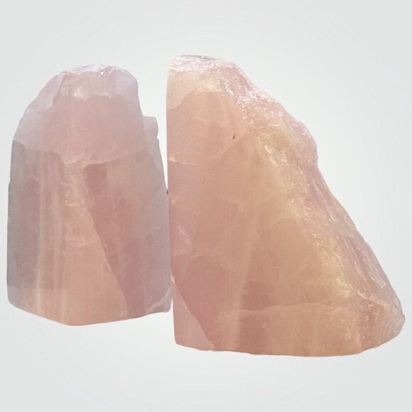 Pink Crystal Bookends, Rose Quartz, Natural Characteristics, Unique Bookend (AD) - Picture 7 of 10